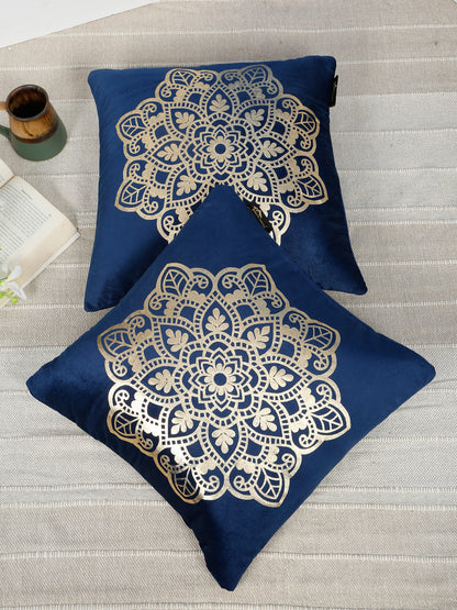 Ethnic Motifs Velvet Square Cushion Covers 16 X 16 INCHES