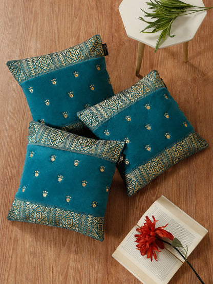 Soft Velvet Embroidred Cushion Covers 16 x 16 inch
