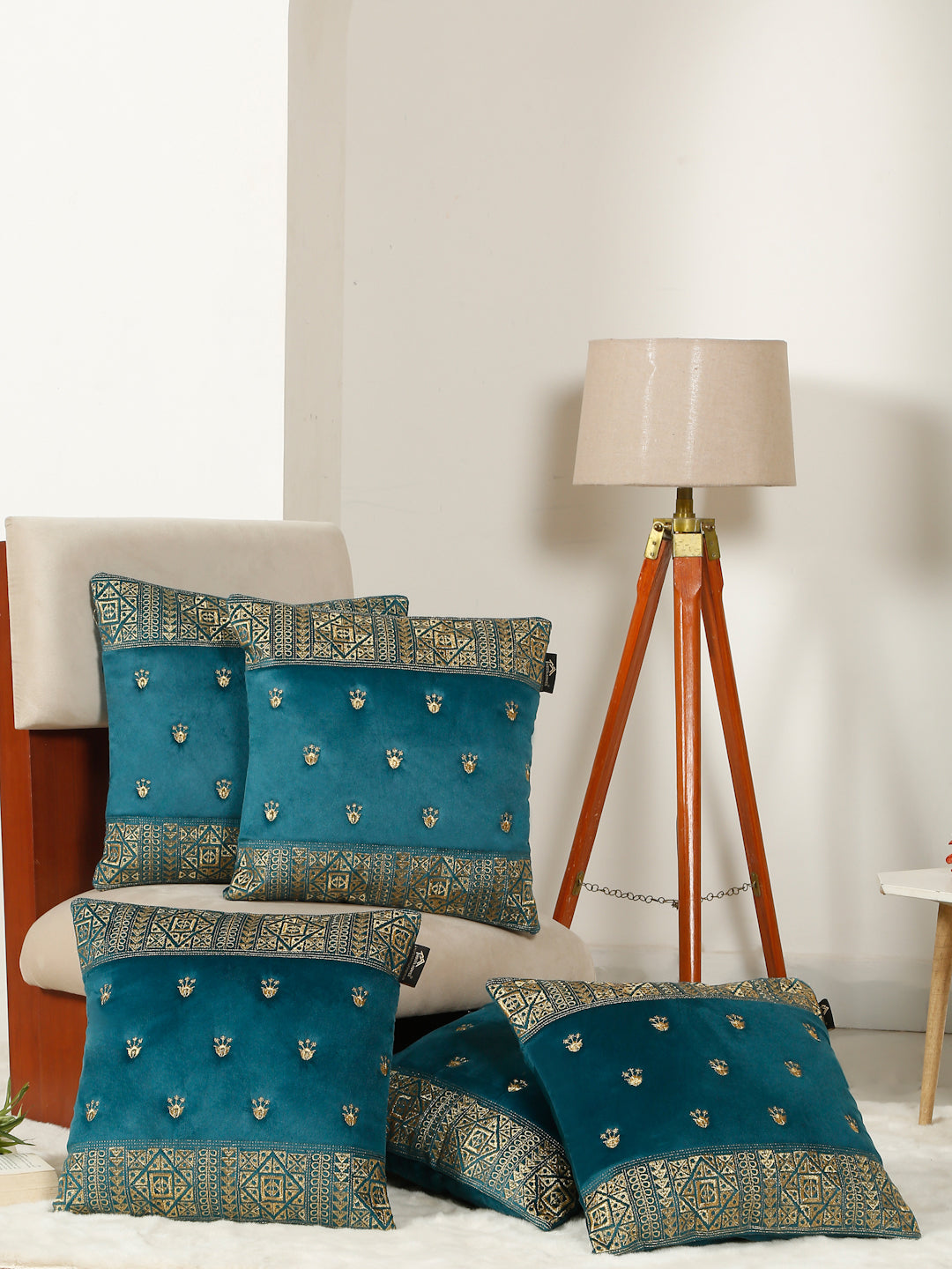 Soft Velvet Embroidred Cushion Covers 16 x 16 inch