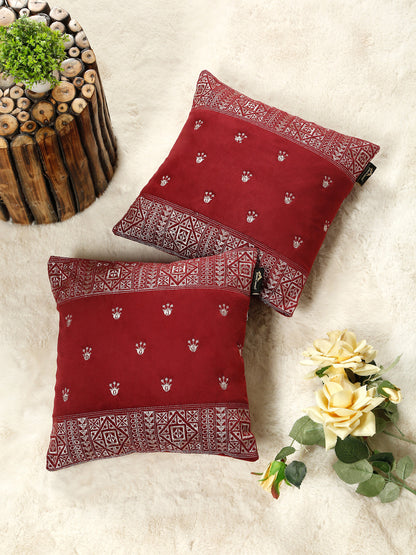 Soft Velvet Embroidred Cushion Covers 16 x 16 inch