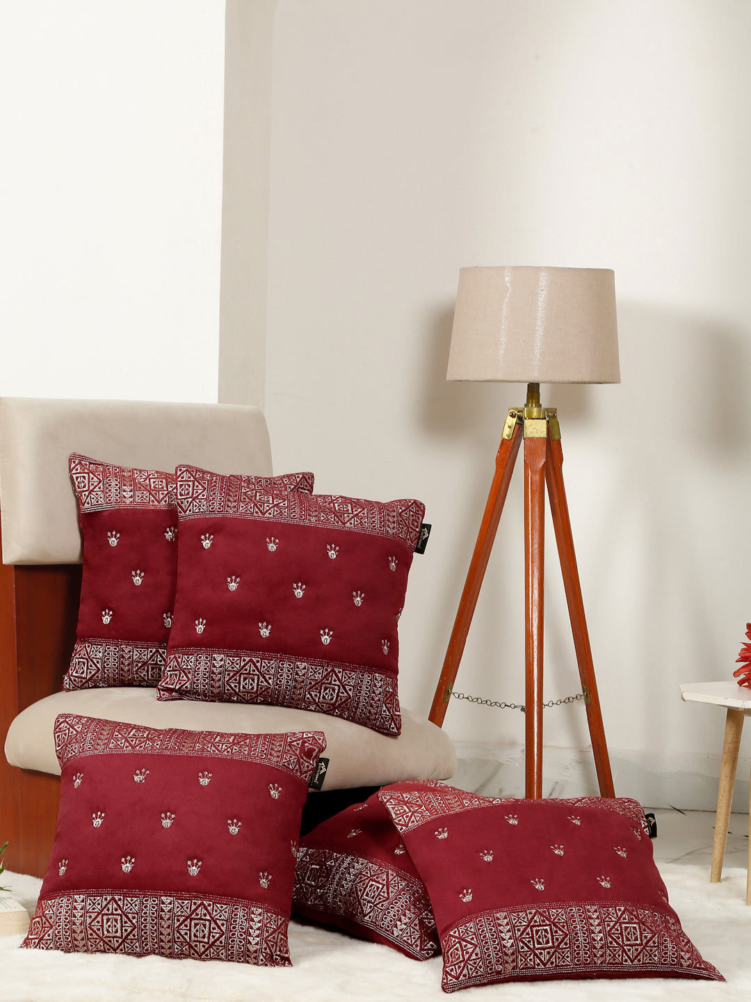 Soft Velvet Embroidred Cushion Covers 16 x 16 inch