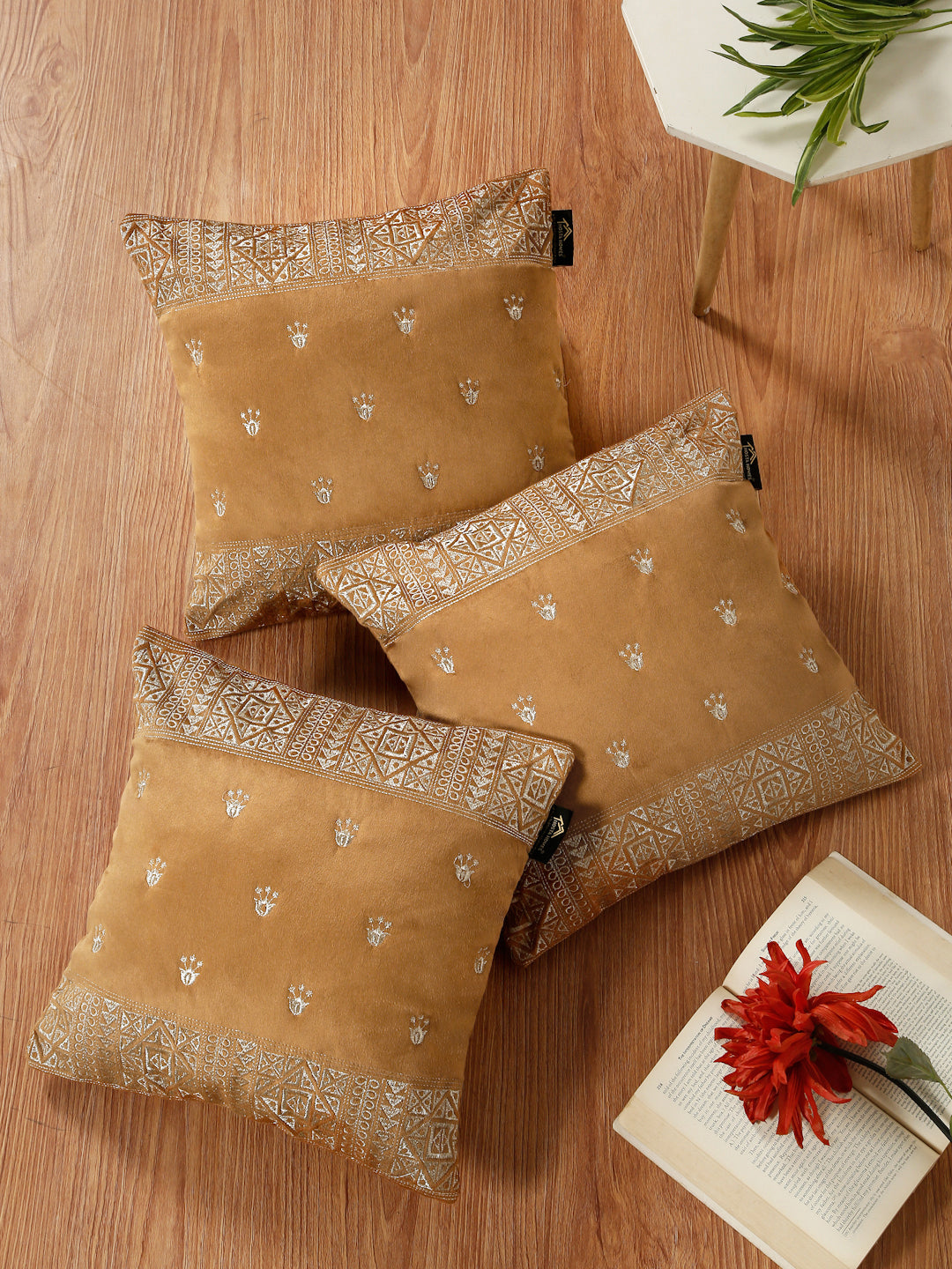 Soft Velvet Embroidred Cushion Covers 16 x 16 inch
