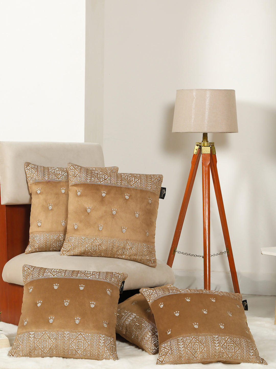 Soft Velvet Embroidred Cushion Covers 16 x 16 inch