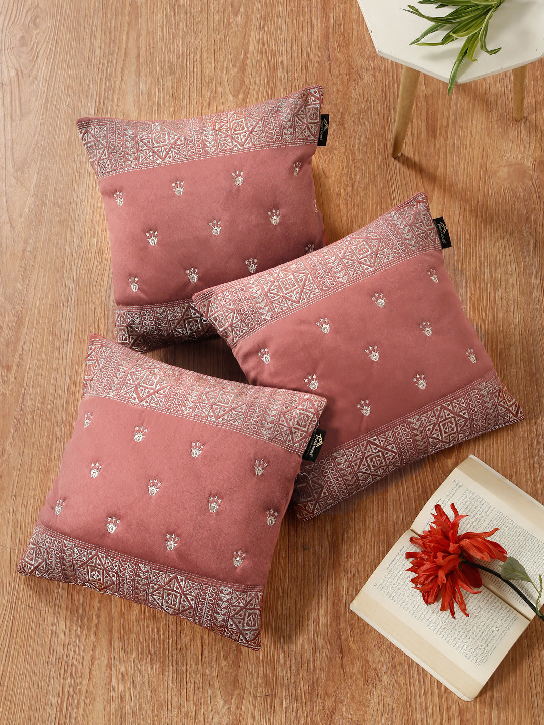Soft Velvet Embroidred Cushion Covers 16 x 16 inch