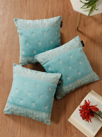 Soft Velvet Embroidred Cushion Covers 16 x 16 inch