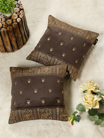 Soft Velvet Embroidred Cushion Covers 16 x 16 inch