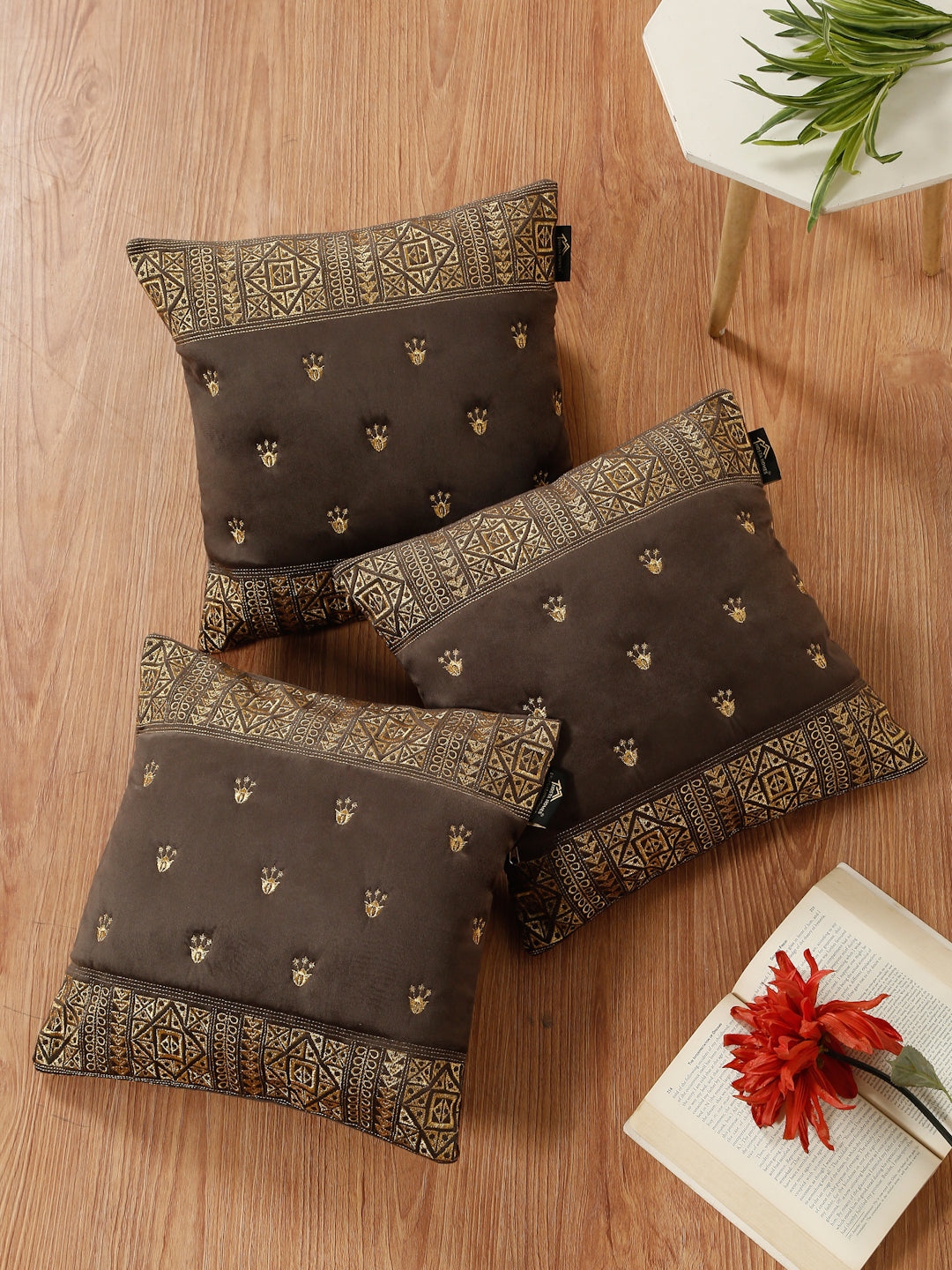 Soft Velvet Embroidred Cushion Covers 16 x 16 inch