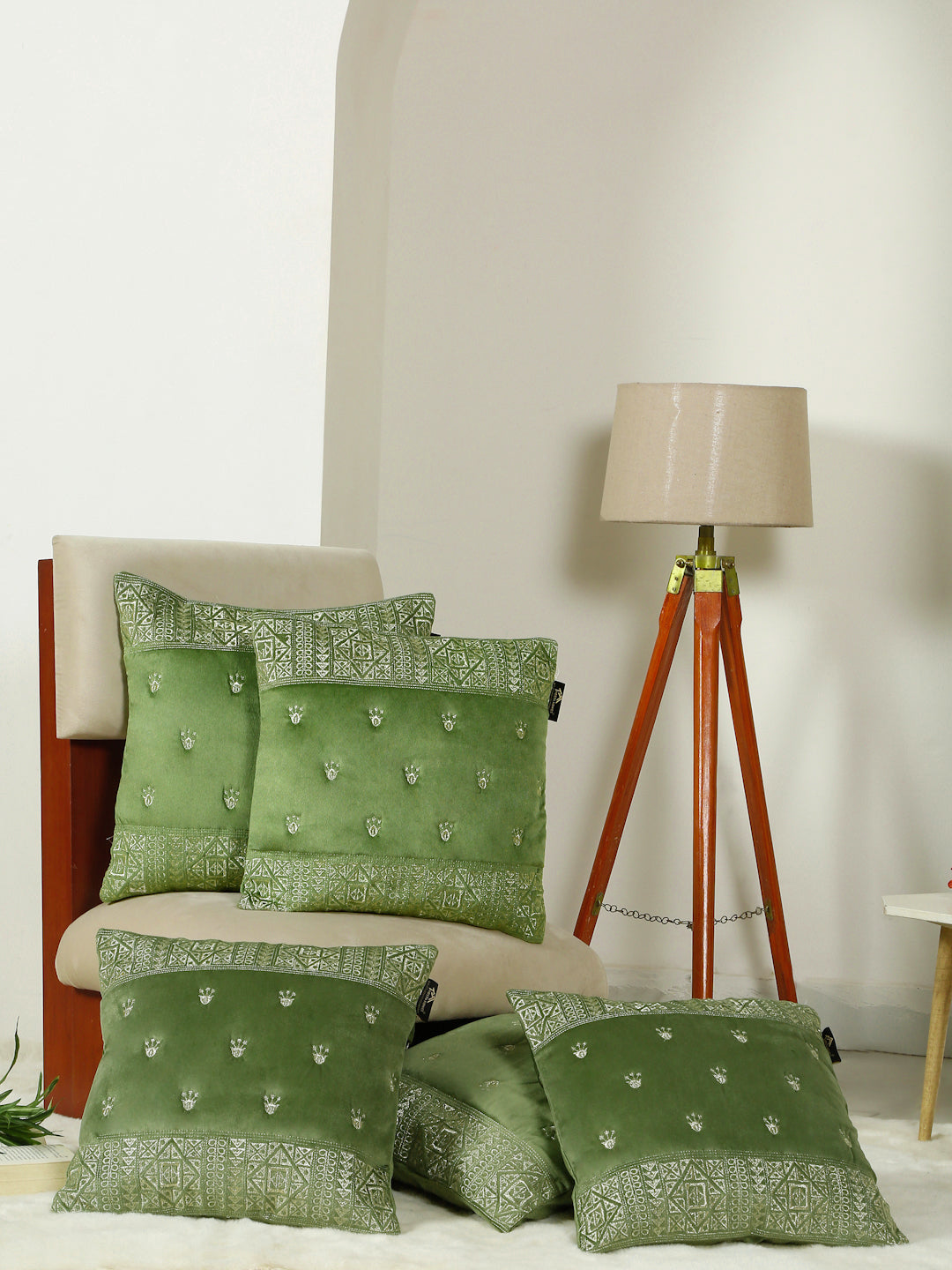 Soft Velvet Embroidred Cushion Covers 16 x 16 inch