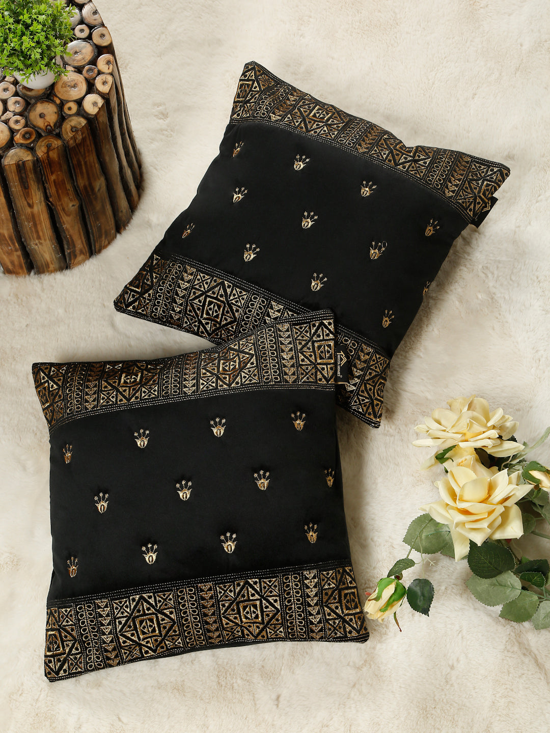 Soft Velvet Embroidred Cushion Covers 16 x 16 inch