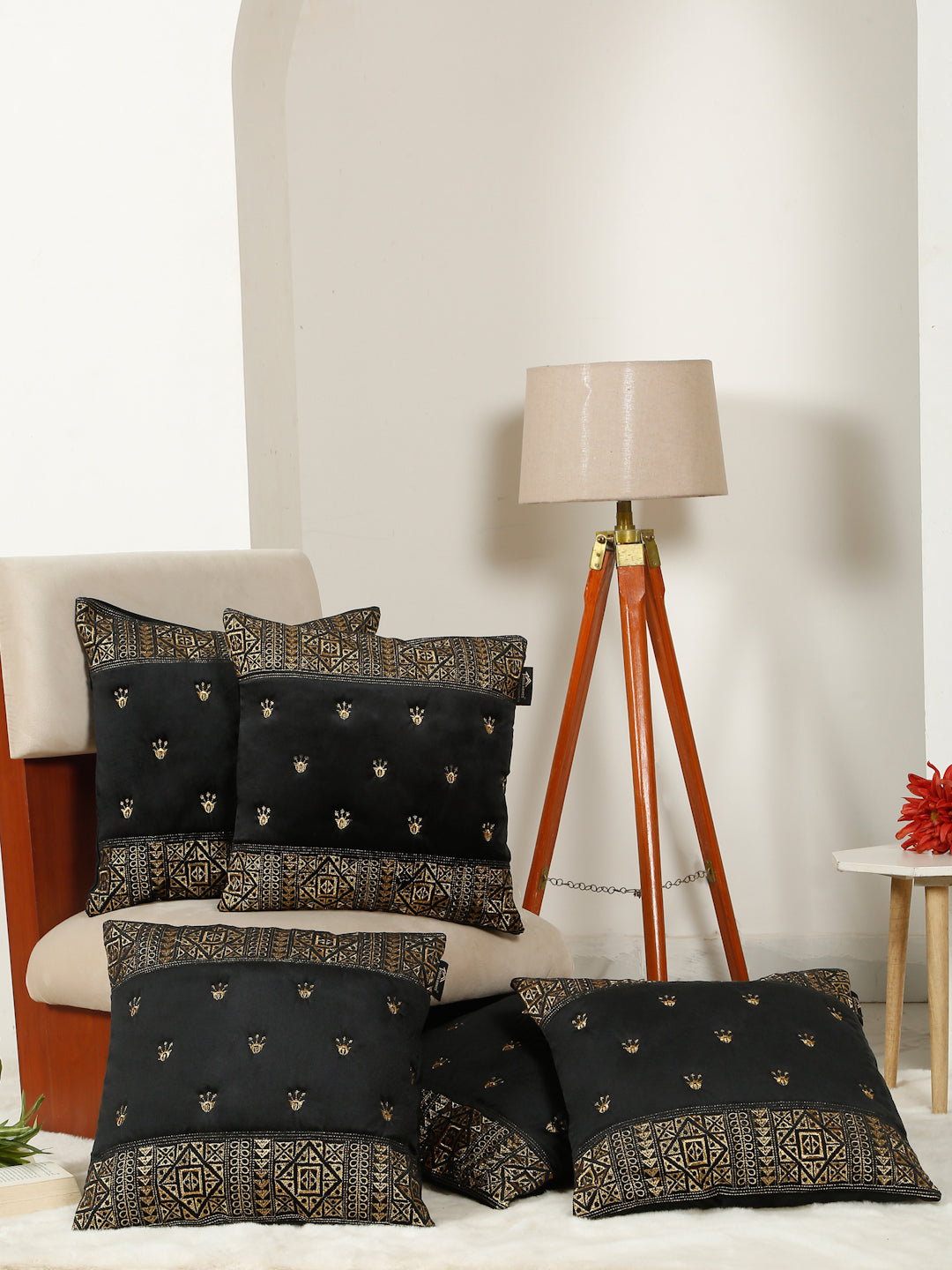 Soft Velvet Embroidred Cushion Covers 16 x 16 inch