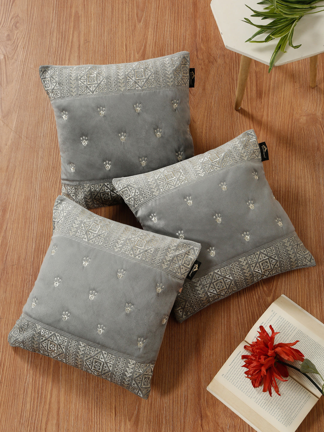 Soft Velvet Embroidred Cushion Covers 16 x 16 inch