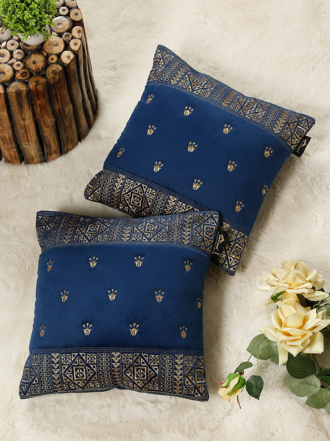 Soft Velvet Embroidred Cushion Covers 16 x 16 inch