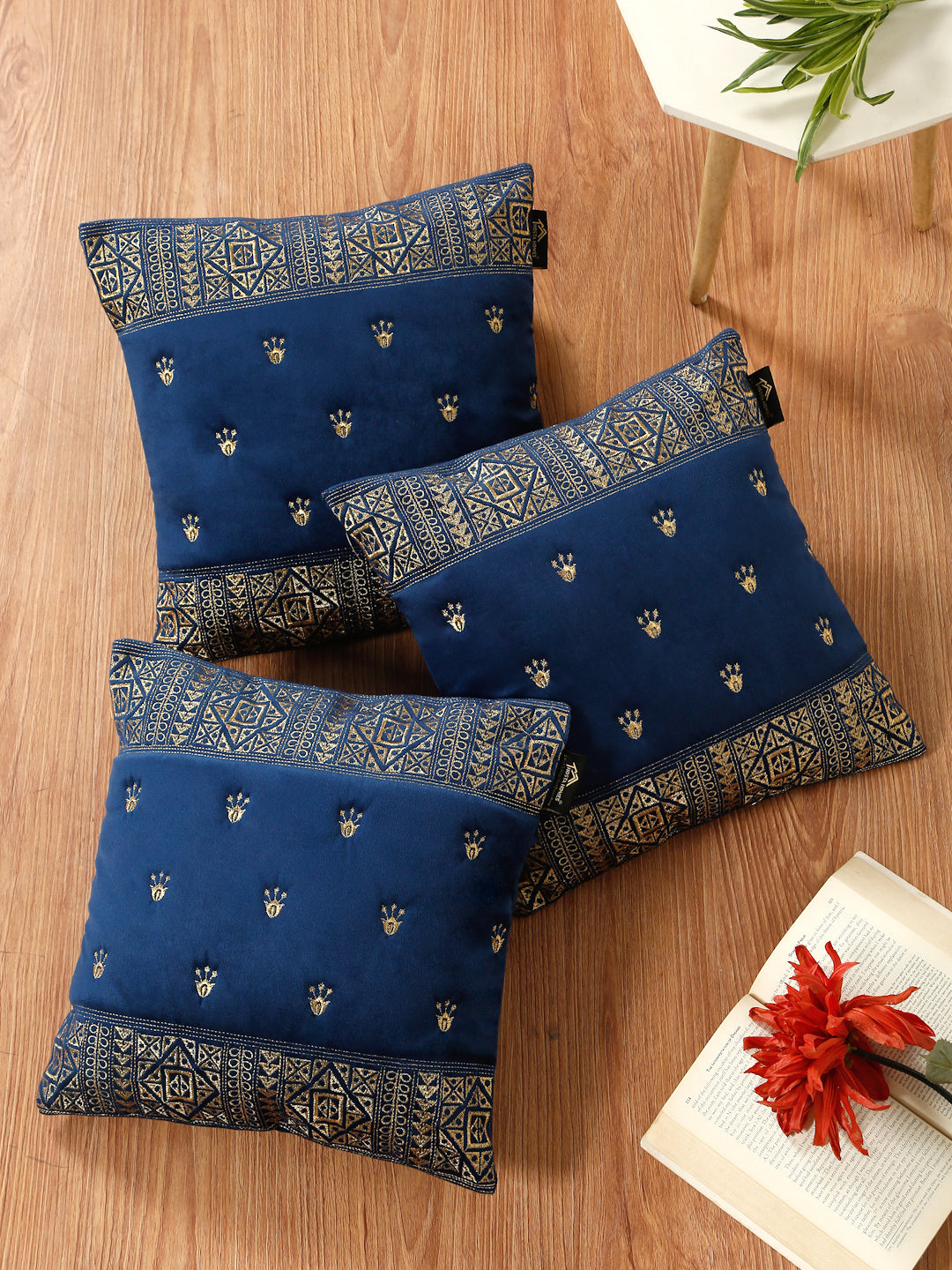 Soft Velvet Embroidred Cushion Covers 16 x 16 inch