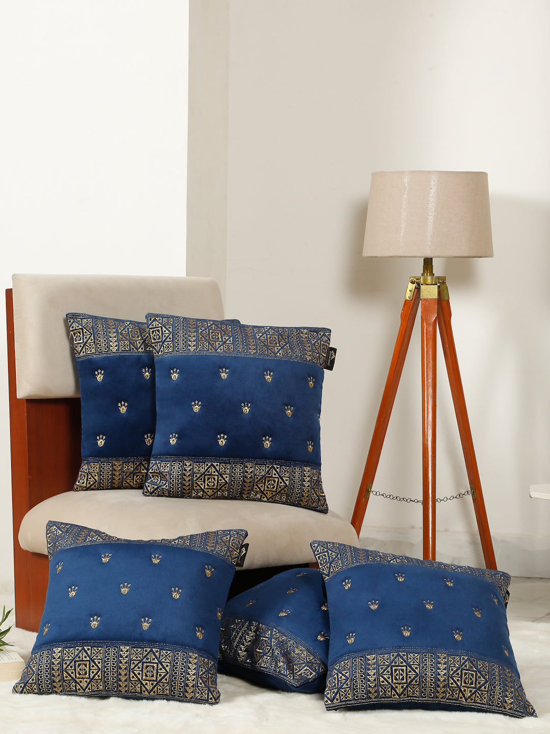 Soft Velvet Embroidred Cushion Covers 16 x 16 inch