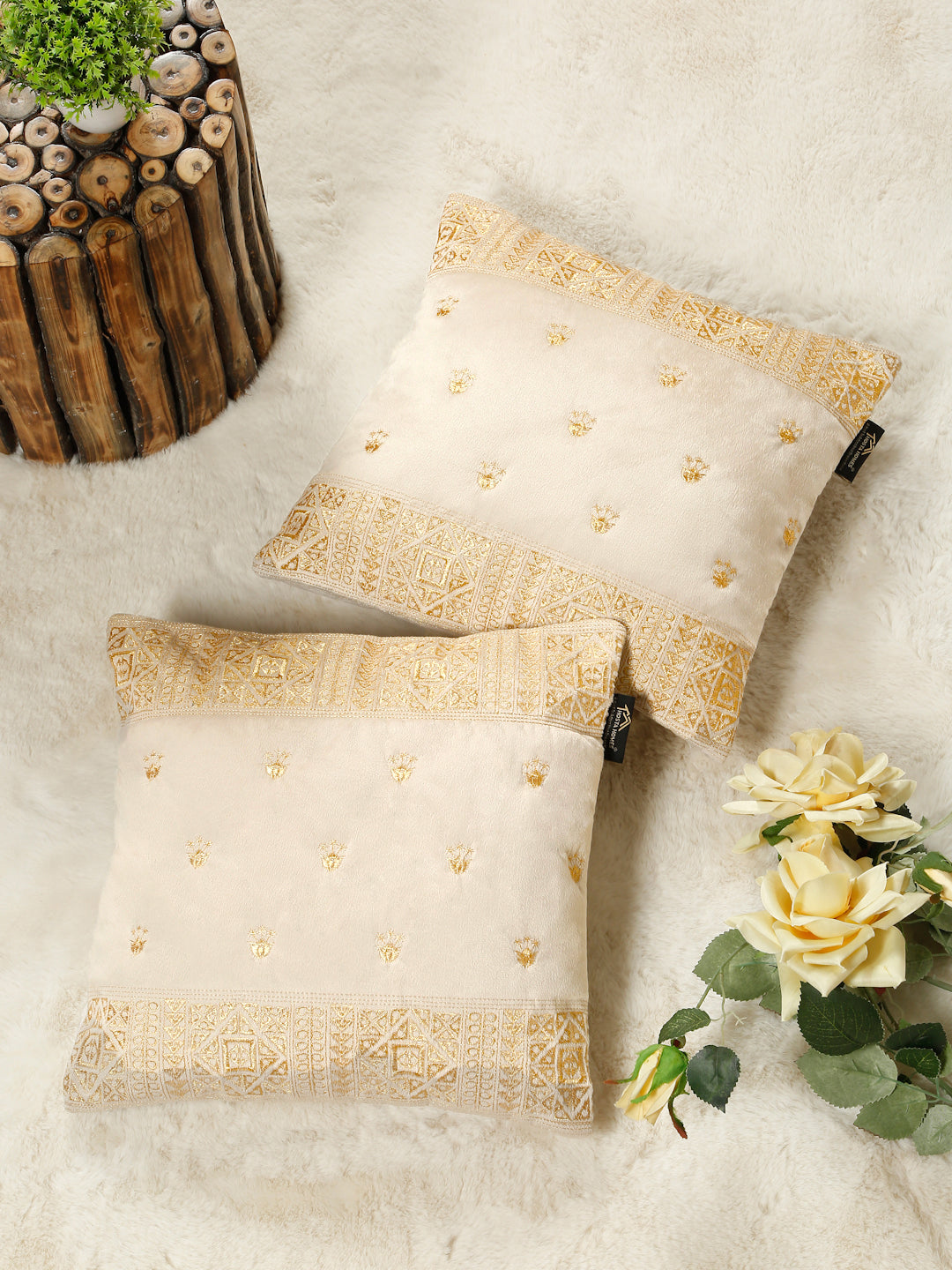 Soft Velvet Embroidred Cushion Covers 16 x 16 inch