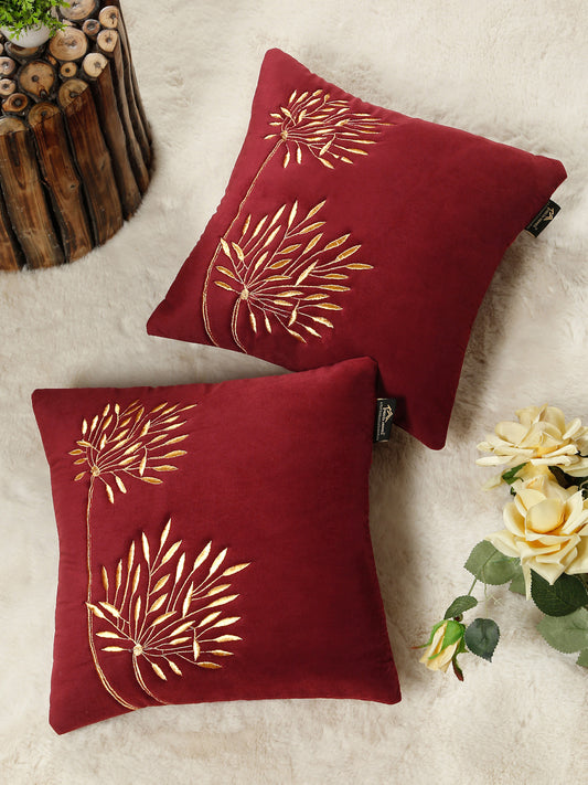 Soft Velvet Embroidred Cushion Covers 16 x 16 Inch