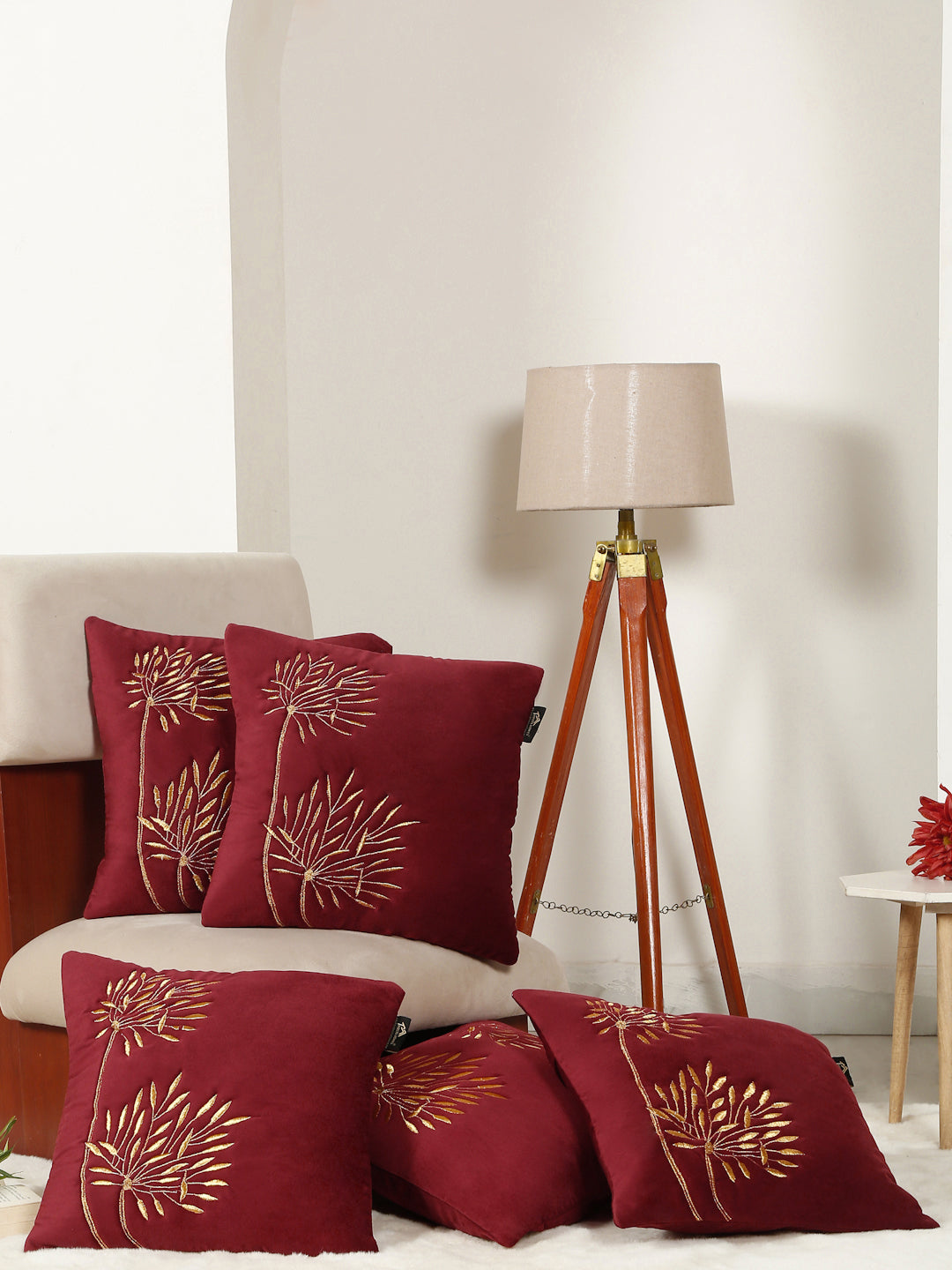 Soft Velvet Embroidred Cushion Covers 16 x 16 Inch