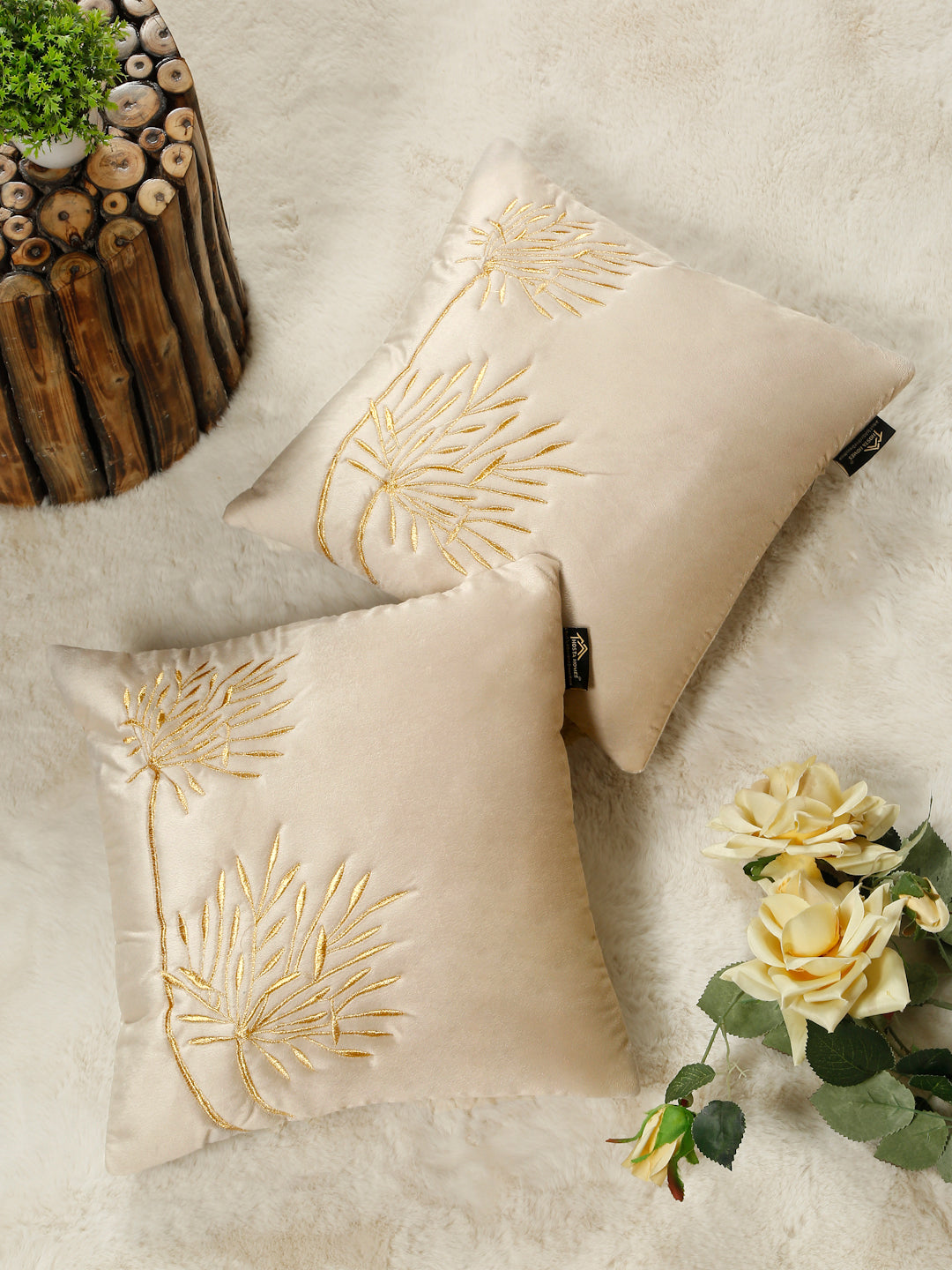 Soft Velvet Embroidred Cushion Covers 16 x 16 Inch