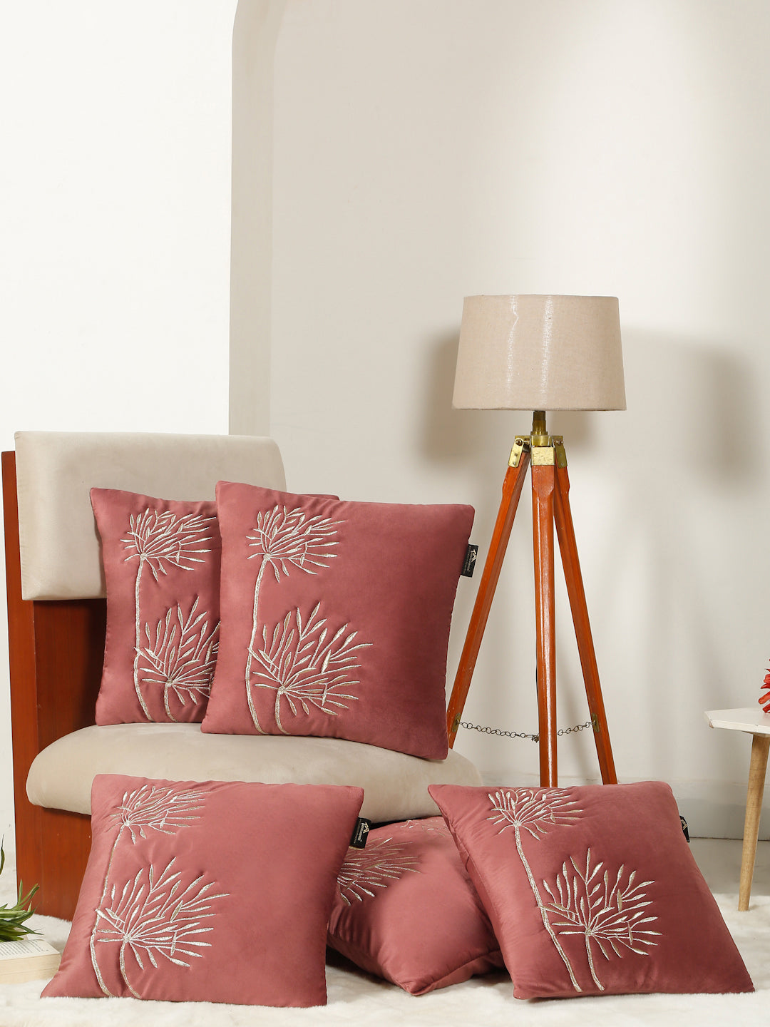 Soft Velvet Embroidred Cushion Covers 16 x 16 Inch