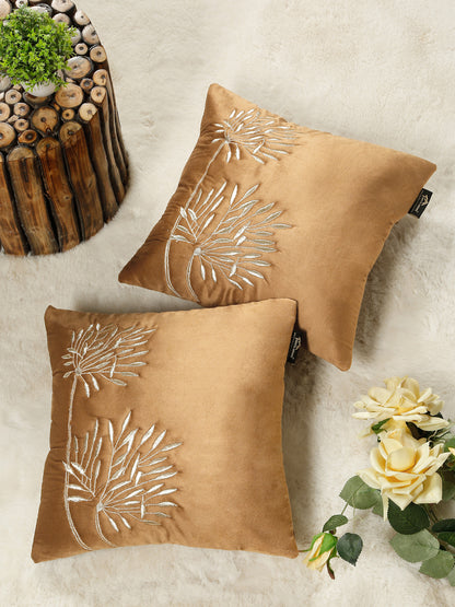 Soft Velvet Embroidred Cushion Covers 16 x 16 Inch