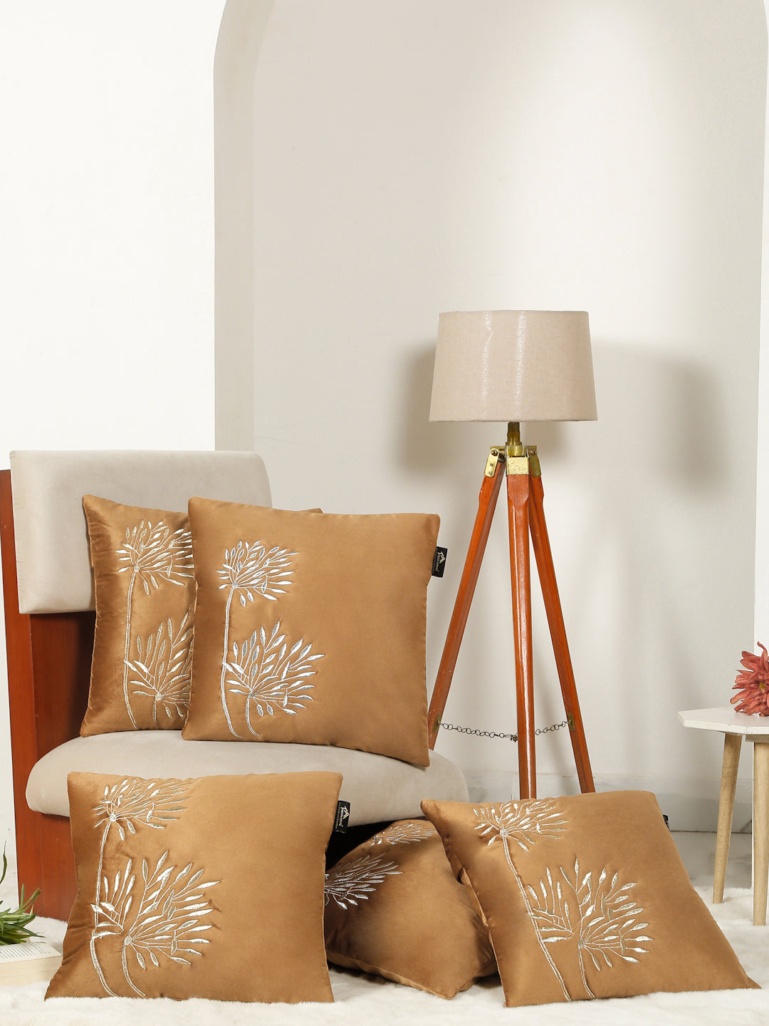 Soft Velvet Embroidred Cushion Covers 16 x 16 Inch