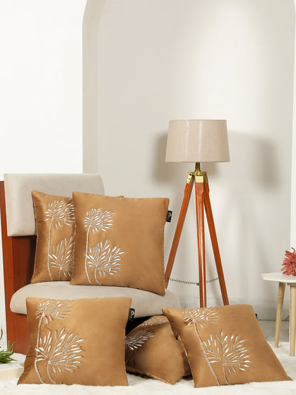 Soft Velvet Embroidred Cushion Covers 16 x 16 Inch