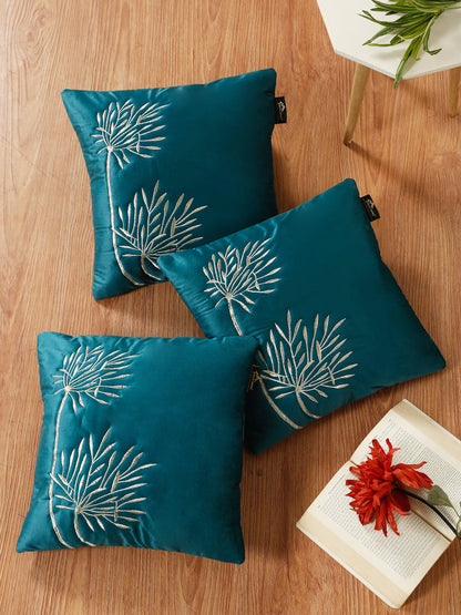 Soft Velvet Embroidred Cushion Covers 16 x 16 Inch