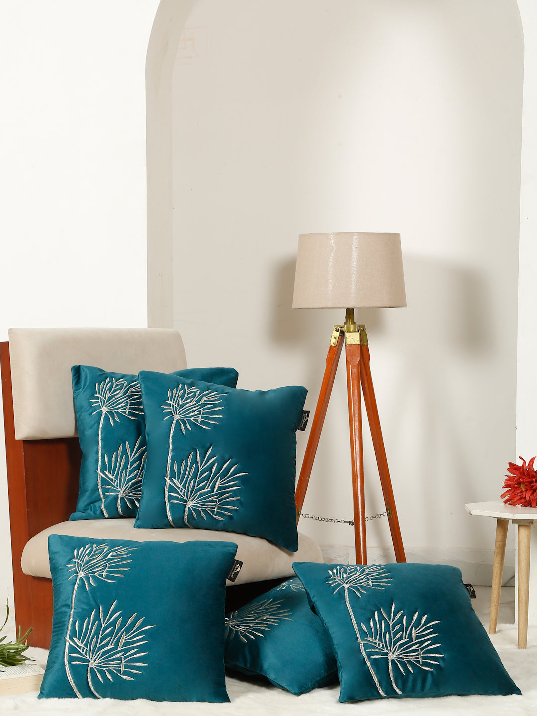 Soft Velvet Embroidred Cushion Covers 16 x 16 Inch