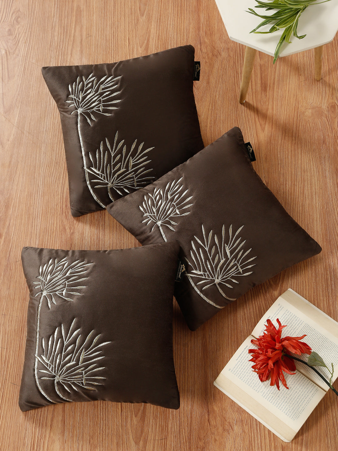 Soft Velvet Embroidred Cushion Covers 16 x 16 Inch