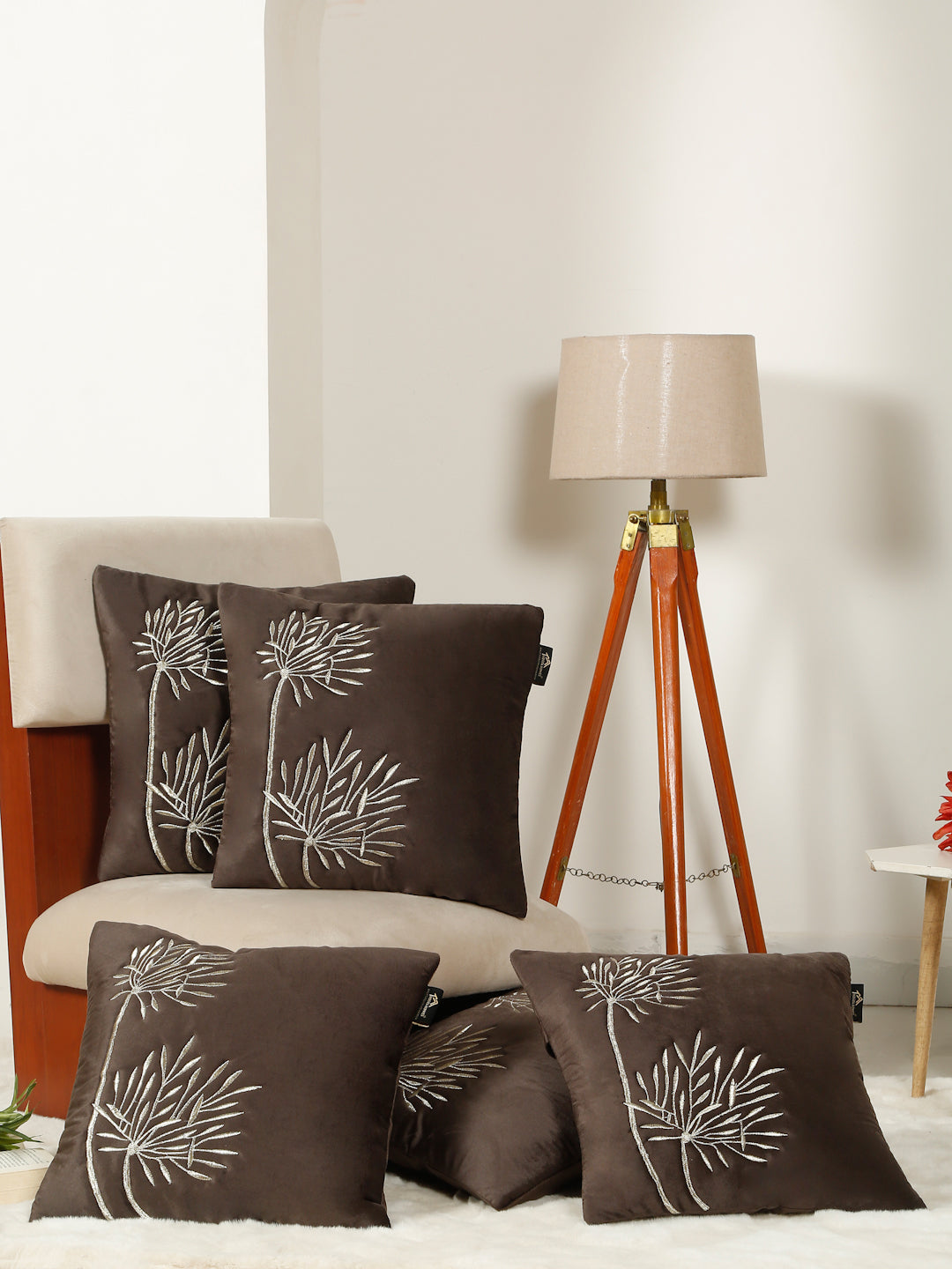 Soft Velvet Embroidred Cushion Covers 16 x 16 Inch