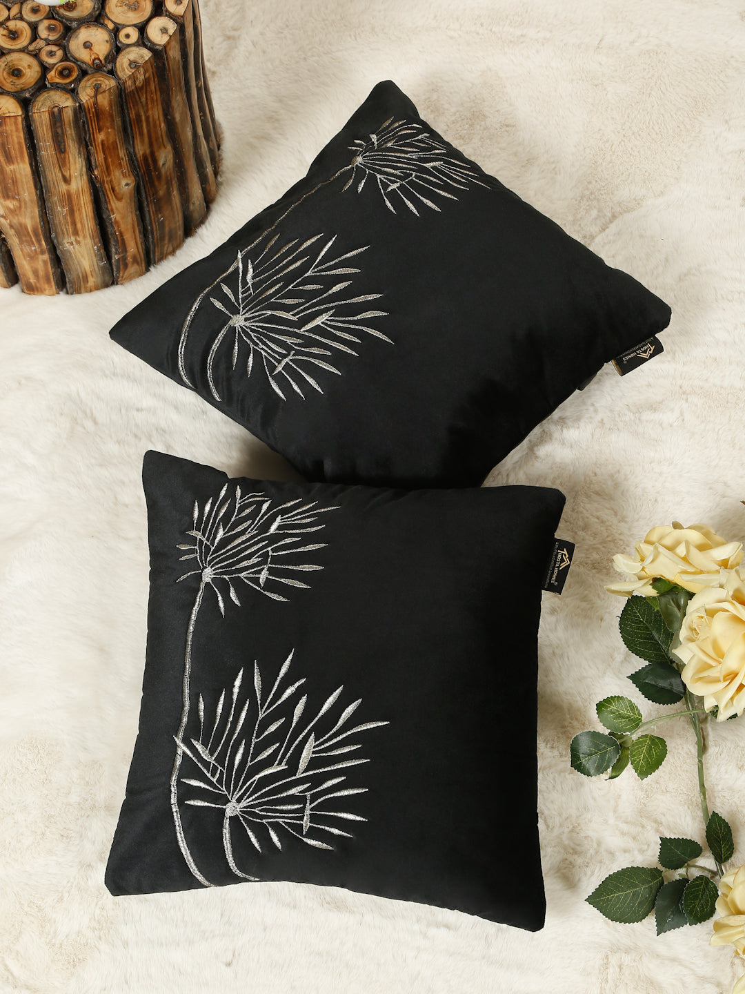 Soft Velvet Embroidred Cushion Covers 16 x 16 Inch