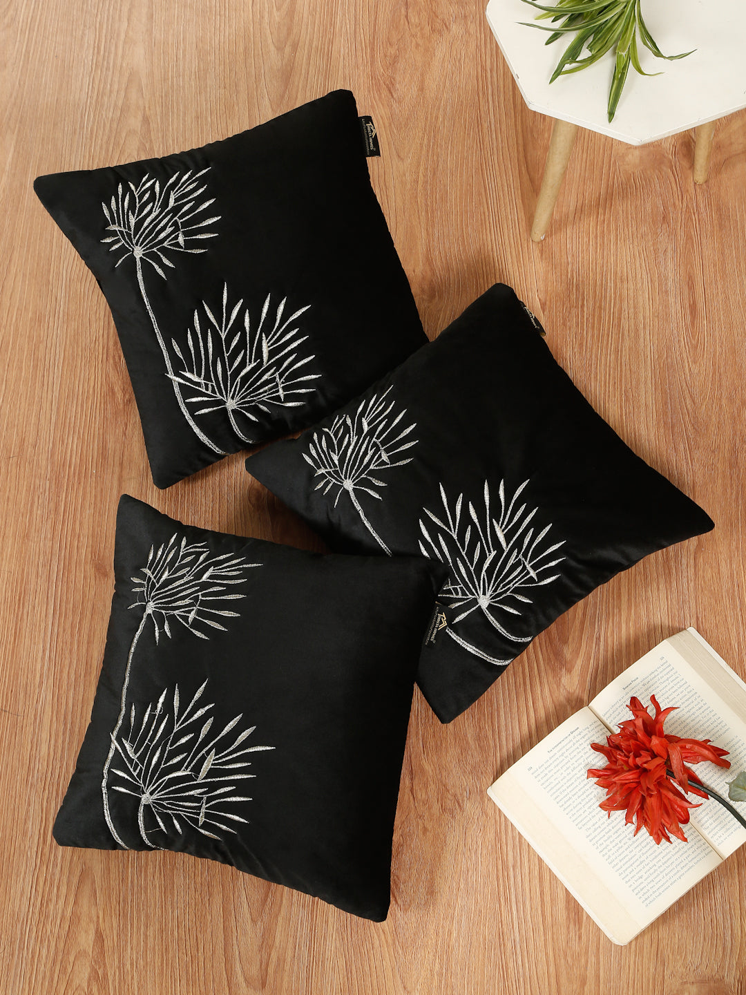 Soft Velvet Embroidred Cushion Covers 16 x 16 Inch