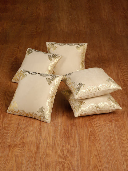 Soft Velvet Golden Foil Printed Cushion Covers ( 16 x 16 inch )