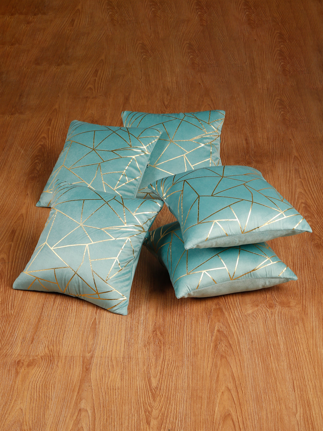 Soft Velvet Golden Foil Printed Cushion Covers ( 16 x 16 inch )