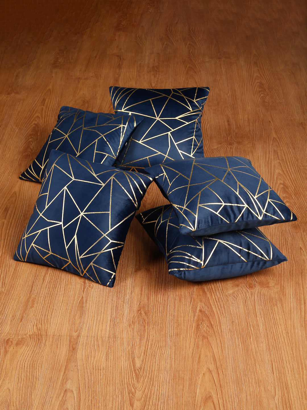 Soft Velvet Golden Foil Printed Cushion Covers ( 16 x 16 inch )