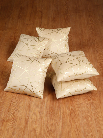 Soft Velvet Golden Foil Printed Cushion Covers ( 16 x 16 inch )