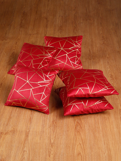 Soft Velvet Golden Foil Printed Cushion Covers ( 16 x 16 inch )