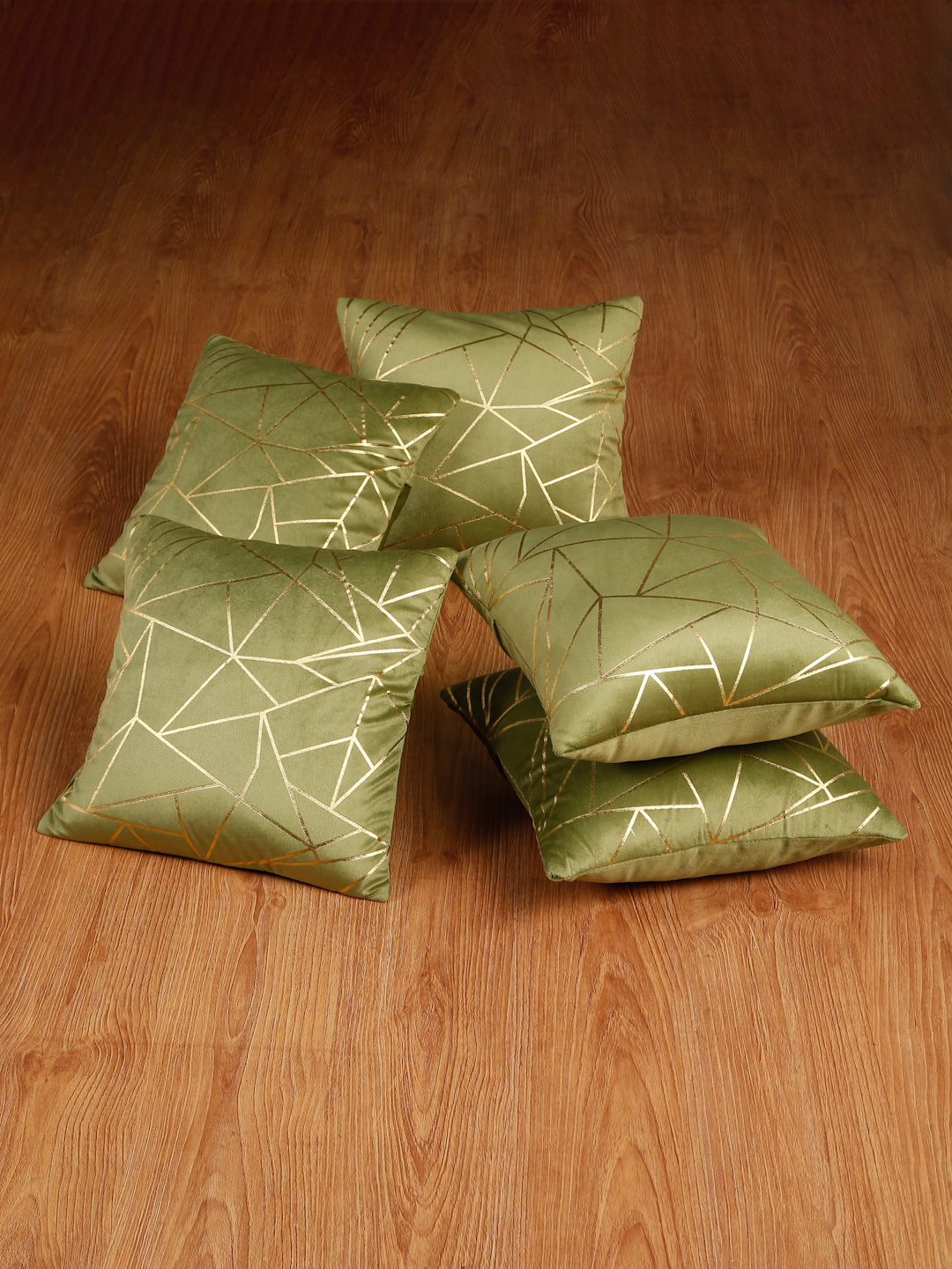 Soft Velvet Golden Foil Printed Cushion Covers ( 16 x 16 inch )