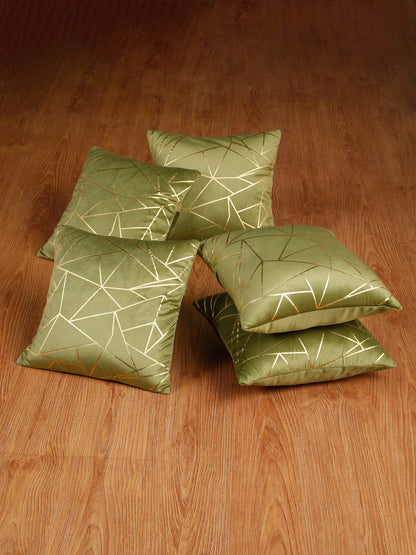 Soft Velvet Golden Foil Printed Cushion Covers ( 16 x 16 inch )