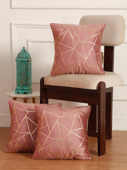 Soft Velvet Golden Foil Printed Cushion Covers ( 16 x 16 inch )