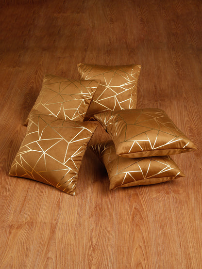 Soft Velvet Golden Foil Printed Cushion Covers ( 16 x 16 inch )