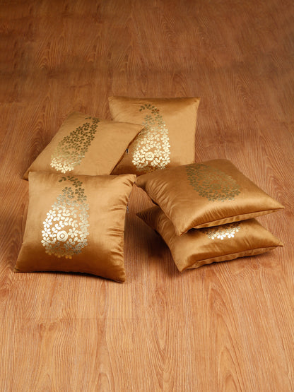 Soft Velvet Golden Foil Printed Cushion Covers ( 16 x 16 inch )
