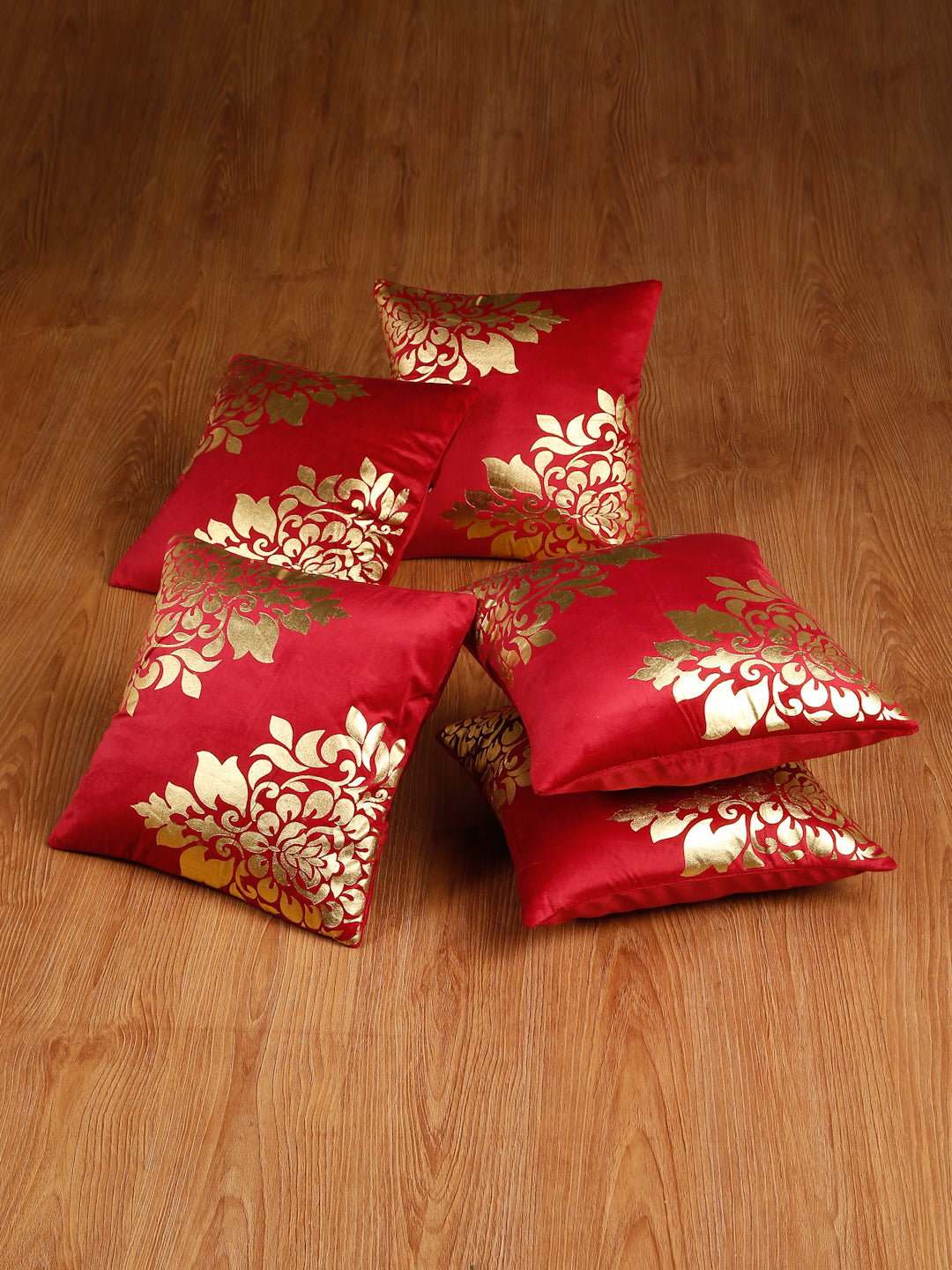 Soft Velvet Golden Foil Printed Cushion Covers ( 16 x 16 inch )