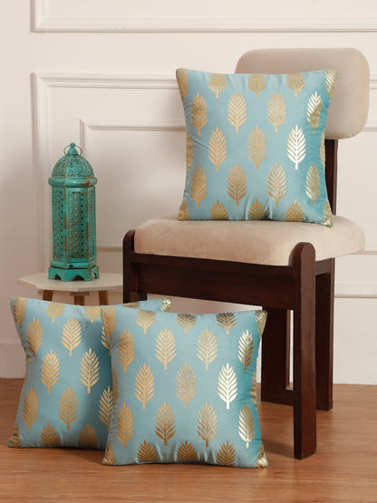 Soft Velvet Golden Foil Printed Cushion Covers ( 16 x 16 inch )