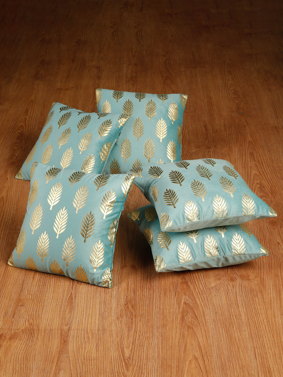 Soft Velvet Golden Foil Printed Cushion Covers ( 16 x 16 inch )