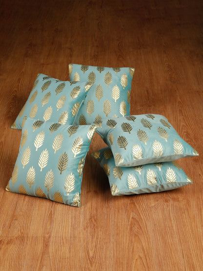 Soft Velvet Golden Foil Printed Cushion Covers ( 16 x 16 inch )
