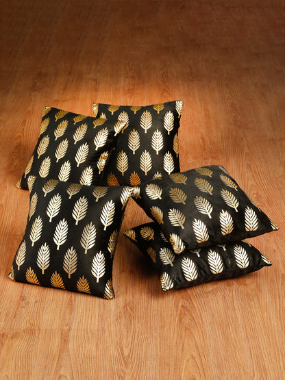 Soft Velvet Golden Foil Printed Cushion Covers ( 16 x 16 inch )