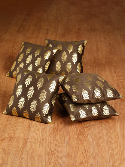 Soft Velvet Golden Foil Printed Cushion Covers ( 16 x 16 inch )