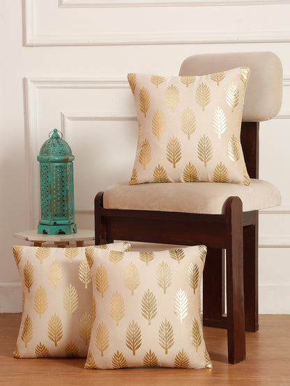 Soft Velvet Golden Foil Printed Cushion Covers ( 16 x 16 inch )