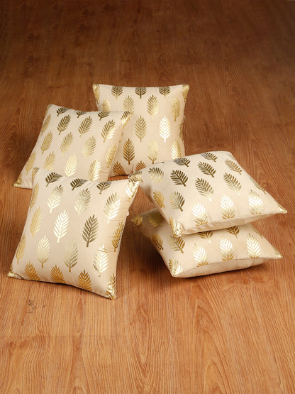 Soft Velvet Golden Foil Printed Cushion Covers ( 16 x 16 inch )